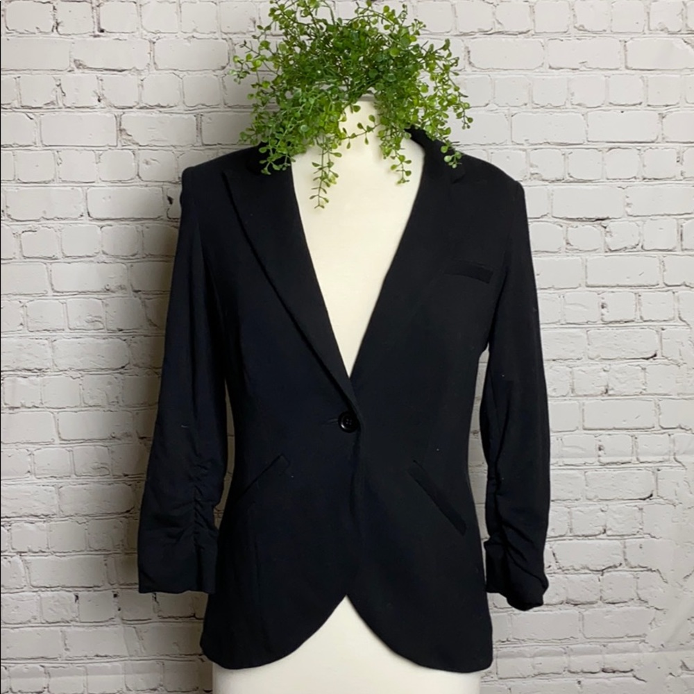 INC ruched sleeve blazer